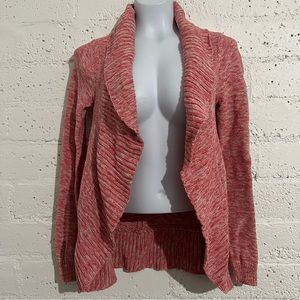 Roxy Womens Sweater Cardigan S Pink Waterfall Open Front Cable Knit AB9